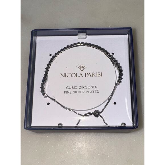 Cubic Zirconia Tennis Bolo Slider Bracelet by Nicola Parisi NIB - Picture 3 of 3